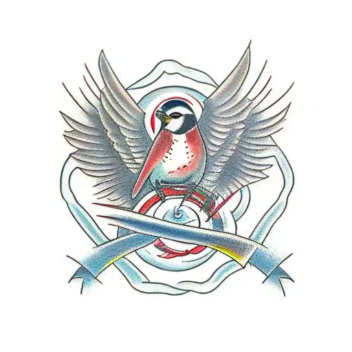 TWO INTERTWINED SPARROWS tattoo design idea