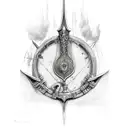 espada de damocles tattoo design idea