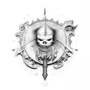 espada de damocles tattoo design idea