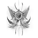 espada de damocles tattoo design idea