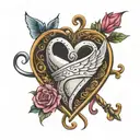 Serenity name inside heart symbolizing love tattoo design idea