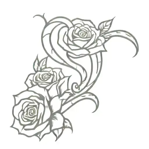 tattoo template "may every false spark you lit in my heart, lead to the burning of your soul" snakes and roses drawing tattoo design idea