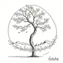 the phrase "if i was born a blackthorn tree, i'd wanna be felled by you, held by you, fuel the pyre of your enemies" tattoo design idea