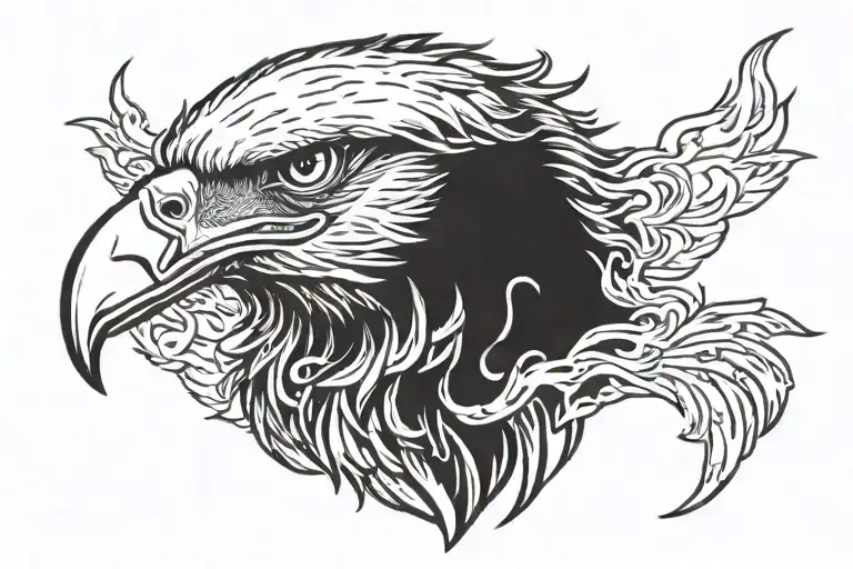 eagle with fire in its eyes tattoo design idea