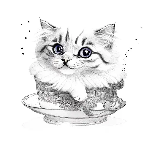 cute Cats ghost   tattoo design idea