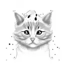 cute Cats ghost   tattoo design idea