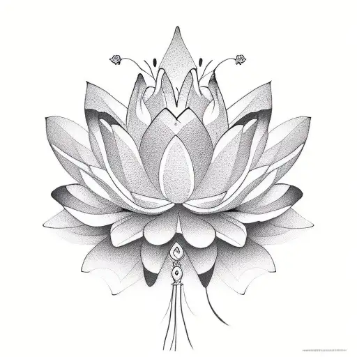 Realism Lotus Flower Tattoo Idea Blackink Ai 