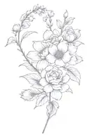 february, april, may, june, august, november birth flower spine tattoo simple tattoo design idea