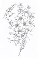 february, april, may, june, august, november birth flower spine tattoo simple tattoo design idea
