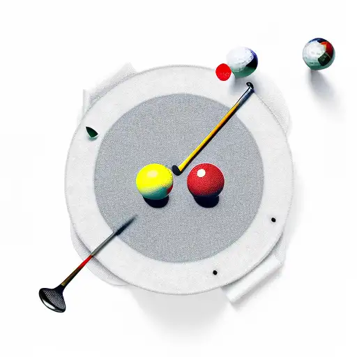 A billiard table with golf-themed pockets tattoo design idea