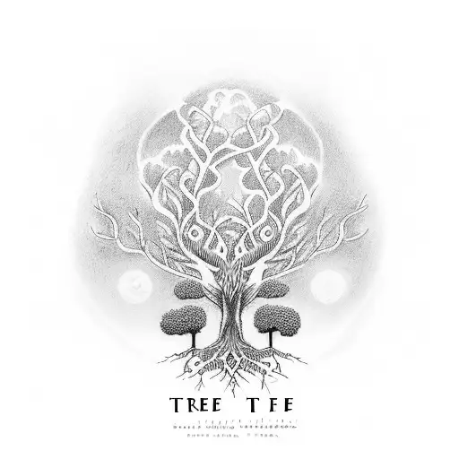 Tree of life, stem paul, teresa, nathan, Paulyn, Ally and Thea; minimalist tattoo design idea