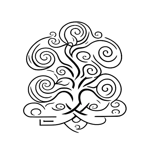 Tree of life, made of names paul, teresa, nathan, Paulyn, Ally and Thea; minimalist tattoo design idea