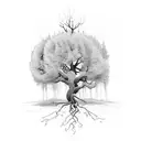 Tree, stem and branches from these names: paul, teresa, nathan, Paulyn, Ally and Thea tattoo design idea
