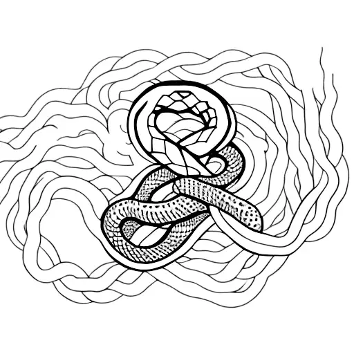national eating disorder awareness symbol that is made of snakes tattoo design idea