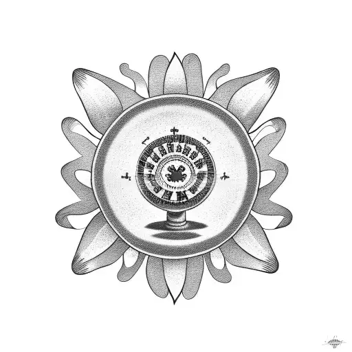 A slot machine with sunflowers as the symbols tattoo design idea