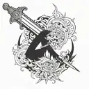 bleach themed sleeve sword tattoo  tattoo design idea