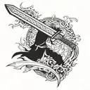 bleach themed sleeve sword tattoo  tattoo design idea