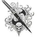 bleach themed sleeve sword tattoo  tattoo design idea