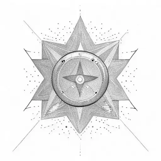 Estrella con puntillismo  tattoo design idea