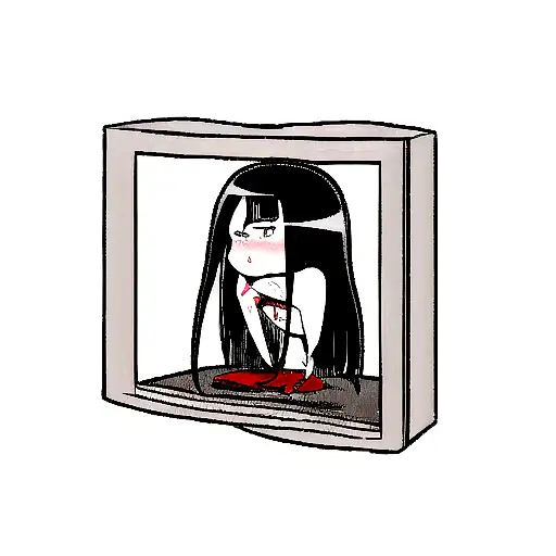 sexy Sadako from the ring crawling out of a tv sleeve tattoo  tattoo design idea