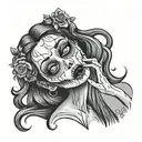 zombie girl emily corpse bride tattoo design idea