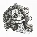 zombie girl emily corpse bride tattoo design idea