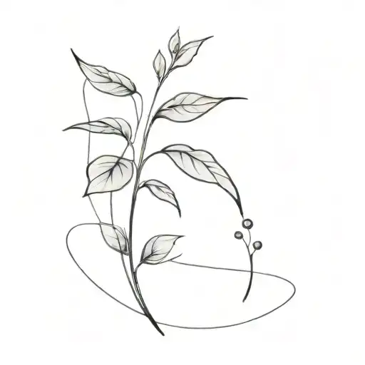 A minimalist tattoo of a growing plant, symbolizing development and growth in therapy and life tattoo design idea