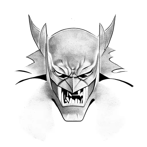 batman oni mask tattoo design idea