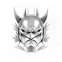 batman oni shogun samurai mask tattoo design idea