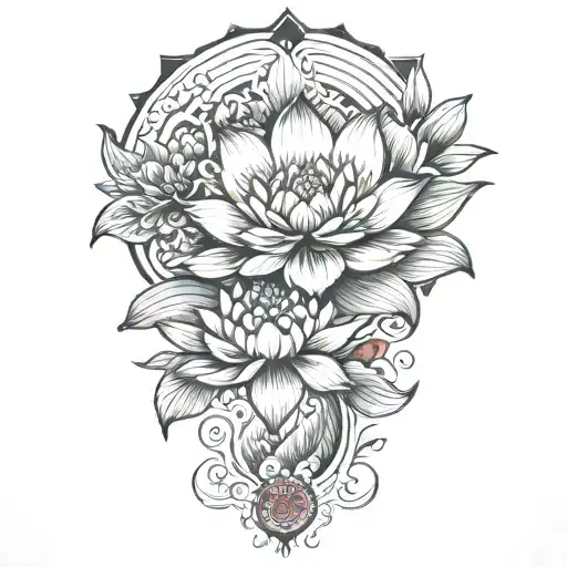  lotus flower  tattoo design idea