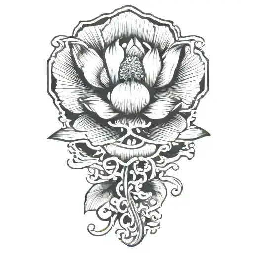 japanese lotus flower tattoo design idea