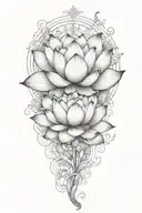 lotus flower blooming tattoo design idea