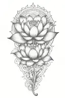 lotus flower blooming tattoo design idea