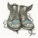 shoes with mantas tattoo design idea