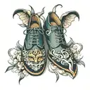 shoes with mantas tattoo design idea