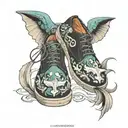 shoes with mantas tattoo design idea