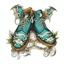 shoes with mantas tattoo design idea