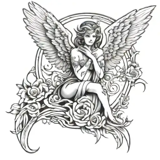 I have faith in what I see, now I know I have met An angel in person, and he looks perfect tattoo design idea