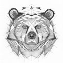 Bear face with X on eyes tattoo design idea