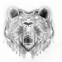 Bear face with X on eyes tattoo design idea