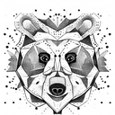 Bear face with X on eyes tattoo design idea