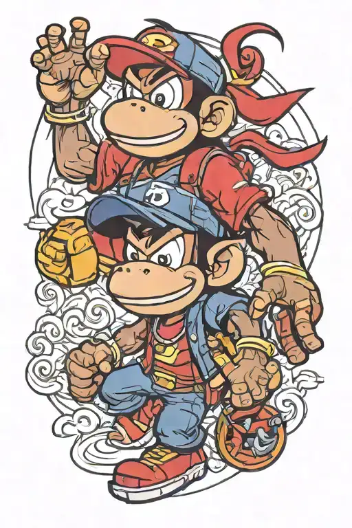diddy kong tattoo design idea