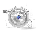 A time-traveling DeLorean car with a cyclist on a hoverboard tattoo design idea