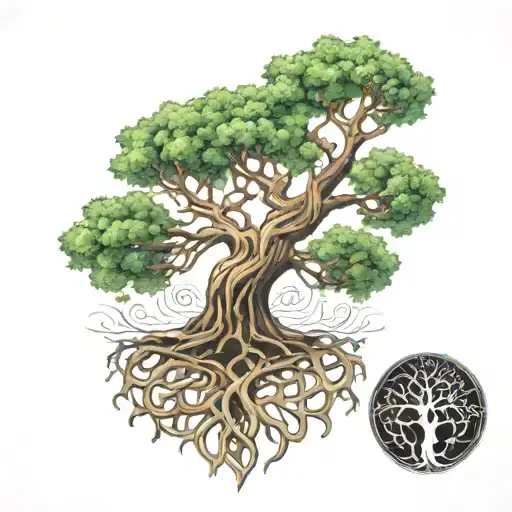 yggdrasil tree tattoo design idea