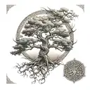 yggdrasil tree tattoo design idea