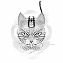 Samurai Cat tattoo design idea