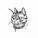 Samurai Cat tattoo design idea