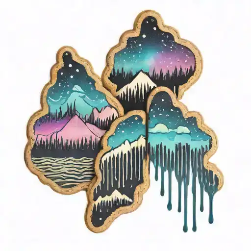 Aurora borealis cookie tattoo design idea