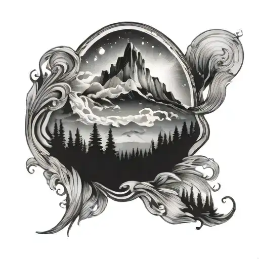 Aurora borealis  tattoo design idea