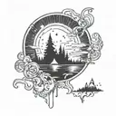 aurora borealis  tattoo design idea